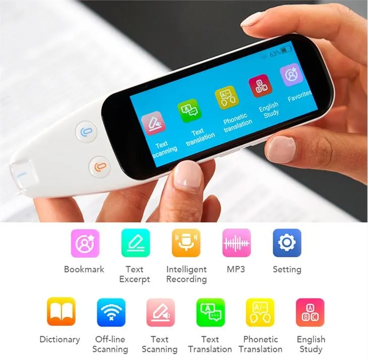 3,46 dyuymli sensorli ekranli skanerlash tilini tarjimon qurilmasi